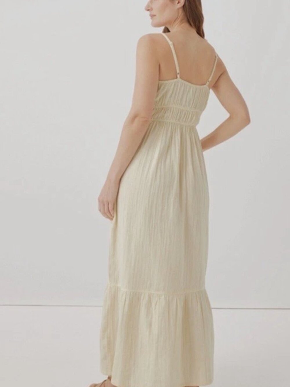 PACT Coastal Gauze Maxi Dress | Butter Yellow | NWT | XL - Picture 3 of 6
